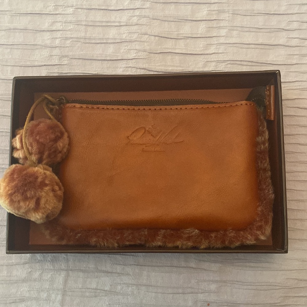 Patricia Nash Leather & Sherpa Wristlet